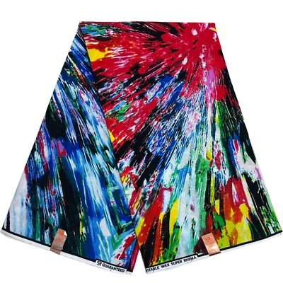 African Fabric Print Ankara Yards Quality Soft 100% Cotton Sewing Material - Image 1 of 4