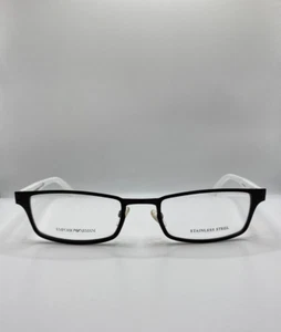 EMPORIO ARMANI EA9766 O8K BROWN SQUARE EYEGLASSES STAINLESS FRAME 51-21-145 - Picture 1 of 4