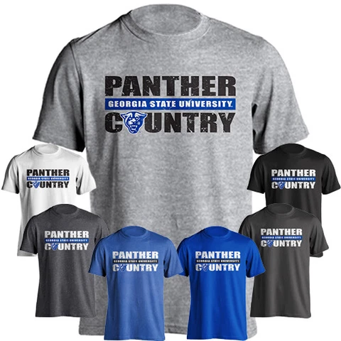Georgia State University GSU Panthers Panther Country Logo Short Sleeve T-Shirt Cover