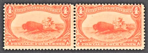 US # 287 *MINT OG NH* { 4c INDIAN HUNTING BUFFALO PAIR } TRANS MISS 1898 CV$ 660 - Picture 1 of 4