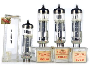 MATCHED QUAD ECL81 ULTRON NOS Tube Lampe 진공관 真空管 电子管 Röhre Valvola - Bild 1 von 3