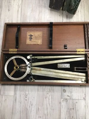 U S Navy Bureau Of Ships Protractor 3-Arm Right Handed Metal  no 1059, 1942 - Image 1 of 4