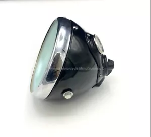 LUCAS SSU700 TYPE 7" FLAT GLASS HEADLAMP COMPLETE - BLACK - FITS BSA NORTON ETC - Picture 1 of 7