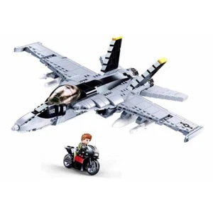 Building Blocks Military MOC F18 Fighter Jet Aircraft Bricks Model Kids DIY Toys - Picture 1 of 10