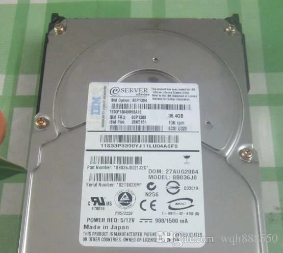IBM 36GB  10000 RPM 3.5" 90P1304 SERVER HDD X226 X236 FRU 90P1308 - Image 1 of 1