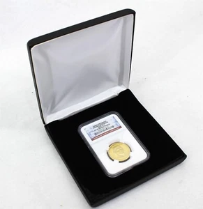 Black Leatherette Display Box for 1 NGC Certified Coin Slab, Coin Holder - Picture 1 of 9