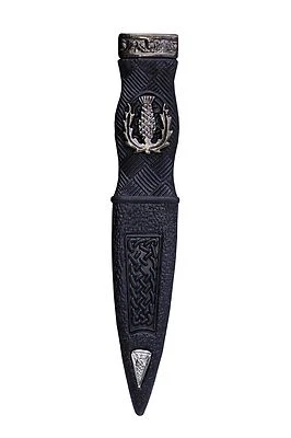 SHYNE KILTS UK KILT HIGHLANDWEAR SICHERHEIT SGIAN DUBH DUMMY ZINNMONTIERUNG DISTEL DESIGN ANTIK