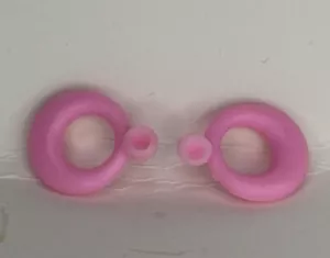 PAIR Vintage Barbie Doll MOD Large Hoop Earrings Bubblegum Light Pink W/ POSTS! - Picture 1 of 4