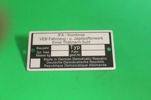 Typenschild Blanko passend für alle Simson Fahrzeuge 73,80 x 37,09 x 0,7mm   - Bild 1 von 2