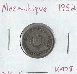 Moneda Mozambique (Portugués) 2 1/2 Escudos 1952 KM78 - Imagen 1 de 3