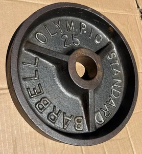 1 / 25 lbs Cast Iron Olympic Weight Plates Standard 2" Deep Dish - Picture 1 of 5