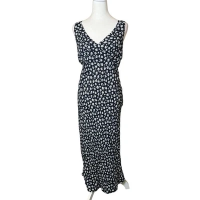 Reformation Beauden Midi Dress Navy Floral Medium Lightweight Cocktail Wedding - Image 1 of 4