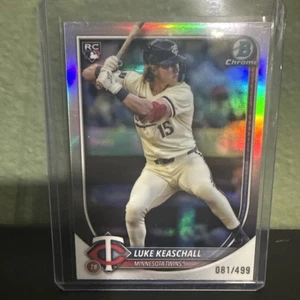 LUKE KEASCHALL 2025 BOWMAN CHROME ROOKIE REFRACTOR TWINS RC /499 Q2277 - Picture 1 of 2