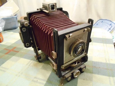 Cámara marca vintage marca Co. 17 prensa 4x5 con lente Wollensak Raptar Rapax Foto 1 de 4