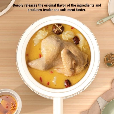 Mini Reiskocher Edelstahl Multifunktionale Elektrische Hot Pot Mini Suppenkocher - Bild 1 von 4