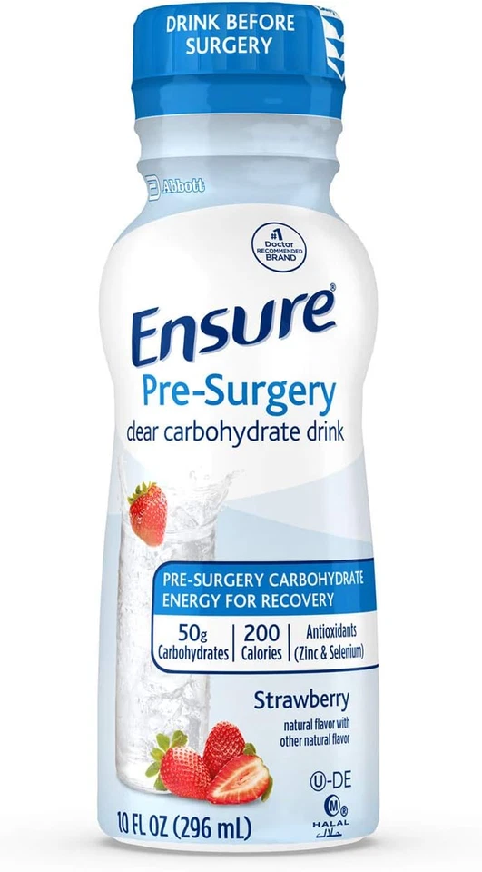 Asegure Pre-Cirugía, Bebida de Carbohidratos Transparentes, Fresa, 10 Fl Oz, 4 Unidades Foto 1 de 4