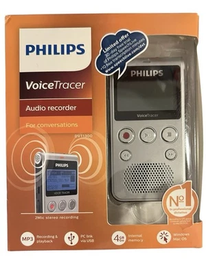 Philips DVT1300 VoiceTracer Grabadora de Audio Estéreo Grabación MP3 Nuevo Foto 1 de 4