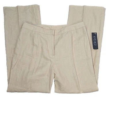 Pantalones Kasper Caqui 100% Lino Completamente Forrados Para Mujer 12 Nuevos Foto 1 de 4