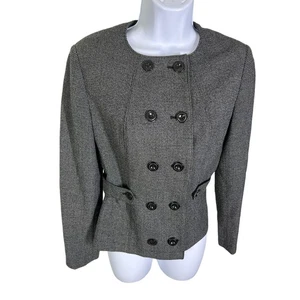 Giacca blazer donna Calvin Klein nero grigio doppiopetto bottoni taglia 4 - Foto 1 di 6