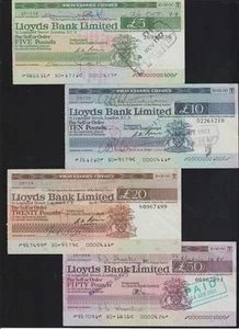 1960-81 Ten ENGLISH BANKS issued TRAVELLERS CHEQUES values to £50 - Picture 1 of 3