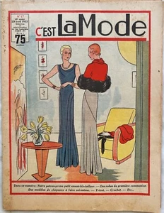 C'EST LA MODE n° 17 du 23 Avril 1933 revue ancienne Couture Tricot pour femme - Imagen 1 de 6