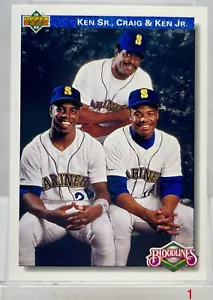 1992 Upper Deck Bloodlines #85 Ken Griffey Jr. Griffey Sr. & Craig FREE SHIPPING - Picture 1 of 2