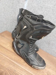 Botas de moto Swift UK 8 EUR 42 de cuero negro - Imagen 1 de 8