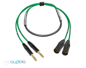 Premium 2 Channel Mogami 2930 Snake | Neutrik Gold TRS to XLR Male | Green 25' - Picture 1 of 1