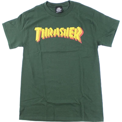 Thrasher Stacked Logo Forest Green T-Shirt