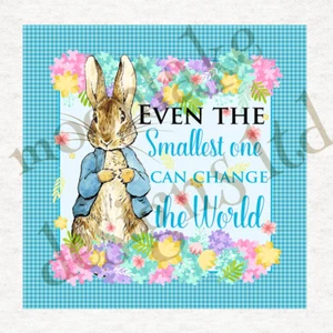 Paneles artesanales de tela azul Beatrix Potter Peter Rabbit en 100 % algodón o poliéster - Imagen 1 de 1