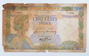 FRANCIA Banconota Billet 500 Francs La Paix 1941 6-2-1941 - Picture 1 of 2