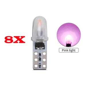 8x T5 286 LED Bulbs 3020 2smd Light 12V COB Interior Instrument Dashboard PINK - Picture 1 of 10