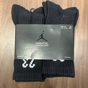 NWT (6 PAIRS) JORDAN 23 ENGINEERED ESSENTIAL CUSHIONED CREW SOCKS Womens 4-6 - Picture 1 of 6