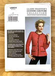 Chaqueta de Alta Costura Personalizada Claire Shaeffer Patrón VOGUE 8804 Talla 14 16 18 20 22 SIN CORTAR - Imagen 1 de 2