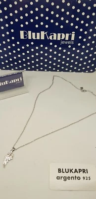 Collana  Blukapri in Argento 925 rodiato Oro con pendente foglia  . ♥️ - Immagine 1 di 4