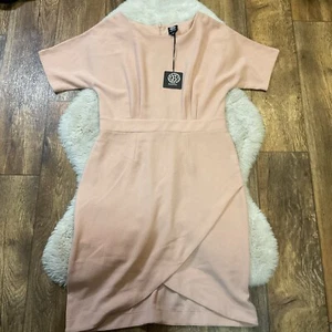 Bobeau Kleid Damen M Pfirsich U-Ausschnitt Kurzarm Karriere Knielang - Bild 1 von 9