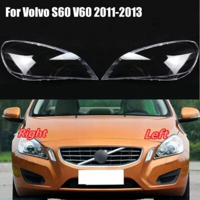 1 par de cubiertas de lente de faro delantero derecho+derecho + pegamento sellador para Volvo S60 V60 2011-2013 Foto 1 de 4