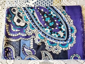 New Vera Bradley Large Blue Square Scarf in Deep Night Paisley 52 x 52 in. - Picture 1 of 8