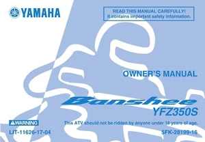 Yamaha Owners Manual Book 2004 Banshee 350 YFZ350S - Picture 1 of 12