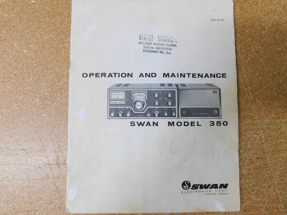 Swan Model 350 Transceiver Operation and Maintenance Manual (original) - Image 1 of 1