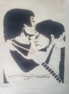 Vintage & Rare Hand signed Enzo Paolino #22 Lovers Embrace Art Print - Florida - Picture 1 of 2