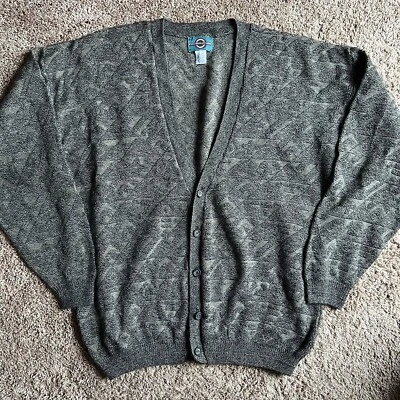 Vintage Cardigan Button Sweater Mens XLT Knit Baggy Y2k Kurt Piccadilly Line - Image 1 of 4