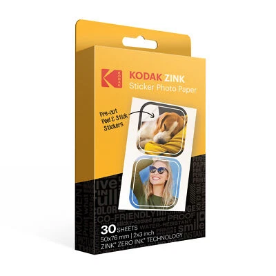 Kodak 2”x3” Premium Zink Pre-Cut Sticker Photo Paper (30 Sheets) - Image 1 of 4
