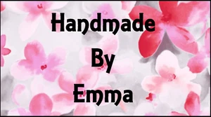 48 Personalised Handmade By Stickers Pink Floral Background  - Picture 1 of 3