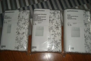 IKEA KOPPARRANKA Bettbezug mit Kissenbezug weiß grau Twin voll Queen King - Bild 1 von 35
