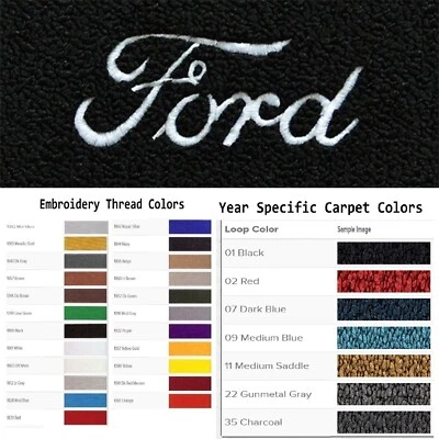 Alfombrillas Ford F1/F2/F3/F4 personalizadas con logotipo Ford Script ACC 1948-1952 2 piezas Foto 1 de 4