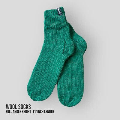 "Calcetines de lana para hombre de 11"" pulgadas de largo senderismo camping al aire libre suaves cálidos hechos a mano"  Foto 1 de 2