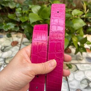 KEIN GELENK - ROSA ECHTES ALLIGATORKROKODILLEDER HERRENGÜRTEL 3,2 cm