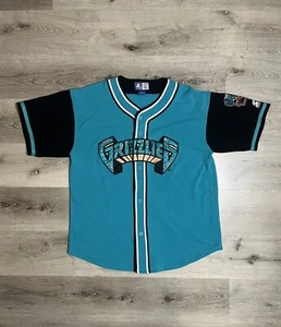 Vintage Starter Vancouver Grizzlies baseball jersey Turquoise mens XL NBA Rare - Picture 1 of 5