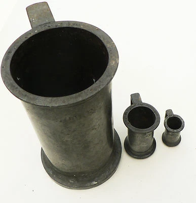 Série de 3 mesures du système métrique en étain XIXè - Photo 1/3